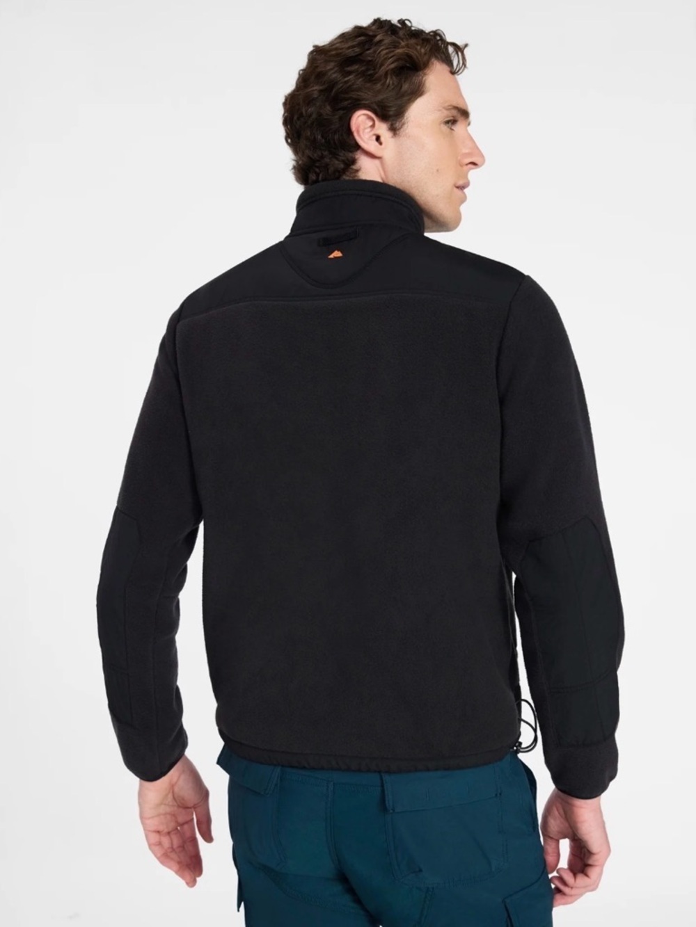 Ozark Trail Men’s Mixed Media Fleece Jacket Black Full Zip Mock Neck NWT XL - Picture 3 of 6